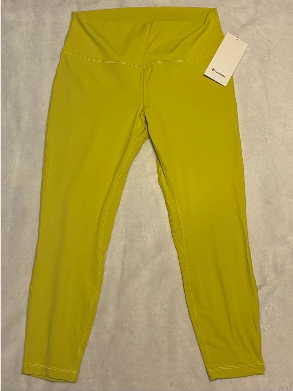 lululemon Align Pant 25” Pockets size 14 color Faded Zap neon yellow NWT
